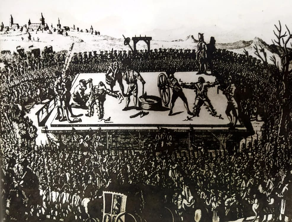 Martiriul lui Horea și Cloșca. Gravură.