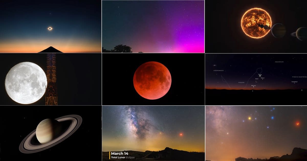 Spectacole cerești impresionante în 2025. Parada rară a planetelor, aurore boreale, Luna Sângerie și alte eclipse Spectacole cerești impresionante în 2025. Parada rară a planetelor, aurore boreale, Luna Sângerie și alte eclipse