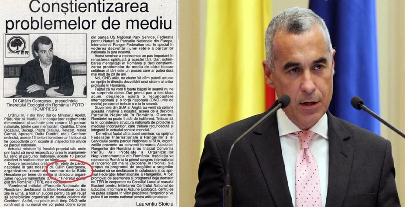 Călin Georgescu trecut vs prezent Colaj Florin Stoican & Arhiva Adevărul