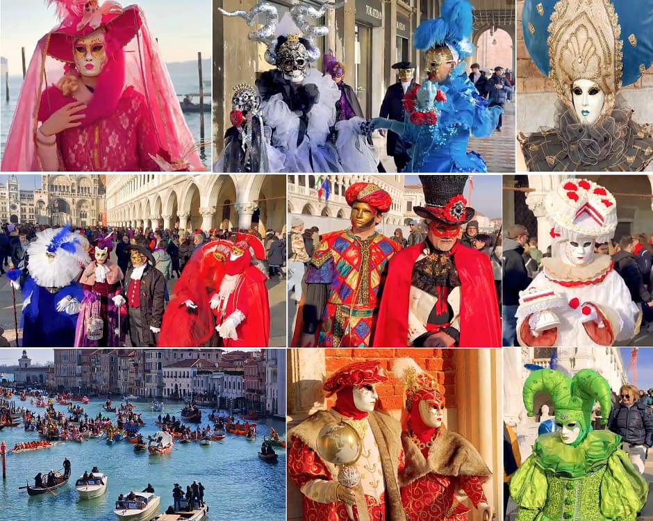 Parada măștilor și a costumelor la Carnavalul de la Veneția 2025 Colaj DMS 