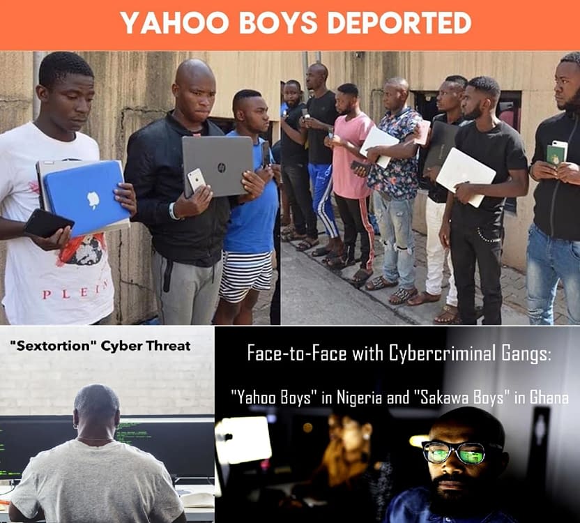 Colaj imagini cu infractorii cibernetici din Nigeria
