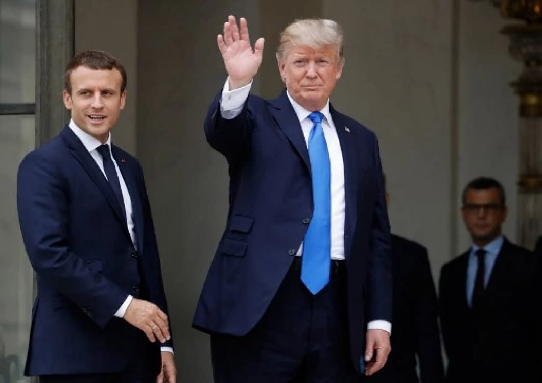 Trump și Macron la Paris. FOTO: AFP