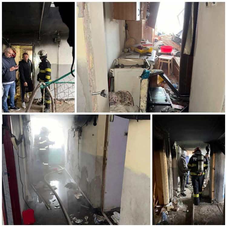 Suflul exploziei a distrus mai multe locuințe FOTO: Primăria Balș