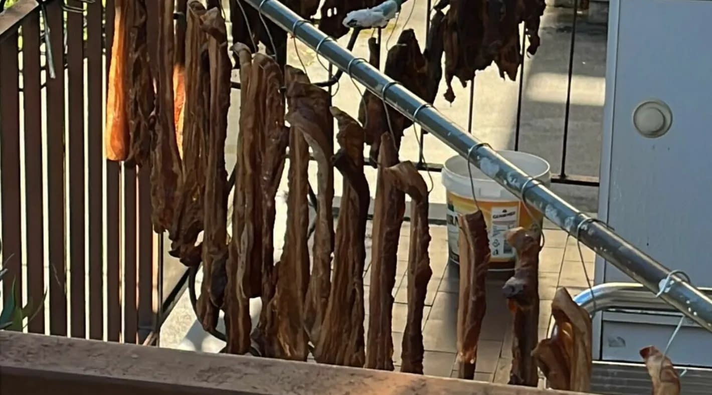 Șoc în Italia: Hălci de carne și afumături, puse ‘la uscat’ pe balcon, sânge picurând pe sub ferestre: ‘La noi în țară e normal’